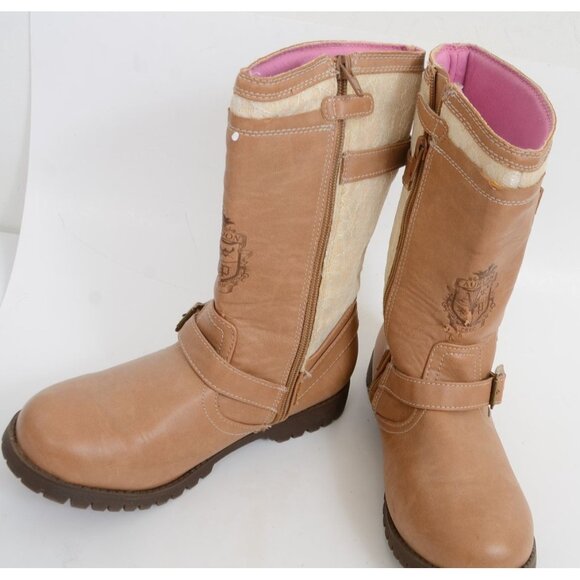 Disney D-Signed Descendants Tan Auradon Prep Boots Winter Snow KIDS US Size 4 - Picture 4 of 9